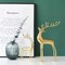 Christmas Deer Pure Copper Heavy Reindeer Ornaments for Home Decor Accents Living Room Office Bookself Tabletop Mantle Christmas Decoration, Gold